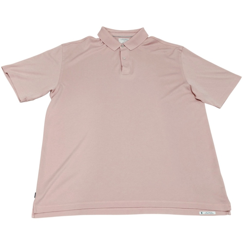 Linksoul John Ashworth Polo Shirt Mens XXL Pink 100% Cotton Tempus Fugit Golf